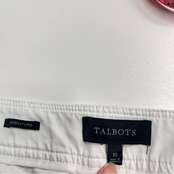 Imperfect Talbots Signature White Trousers short pants size 10 pockets cuffed - Picture 11 of 15